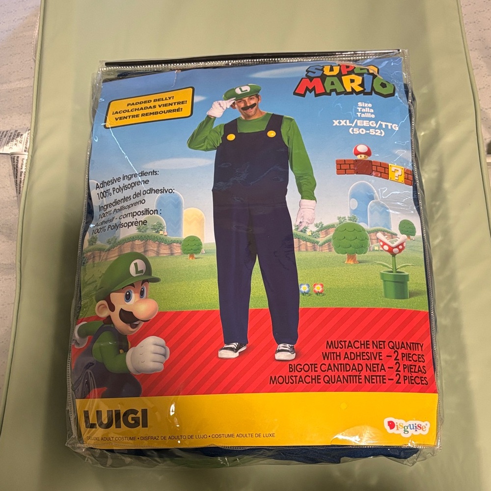 BRAND NEW Disguise Men's Luigi Deluxe Adult Costume XXL
